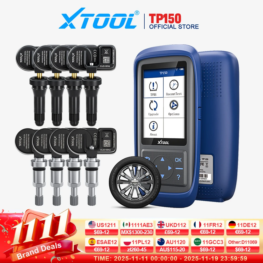 Xtool tp150 wifi tpms ferramenta de diagnóstico de programação ativar todos os sensores funciona em 315 433mhz monitor de pressão dos pneus ler dtcs claros
