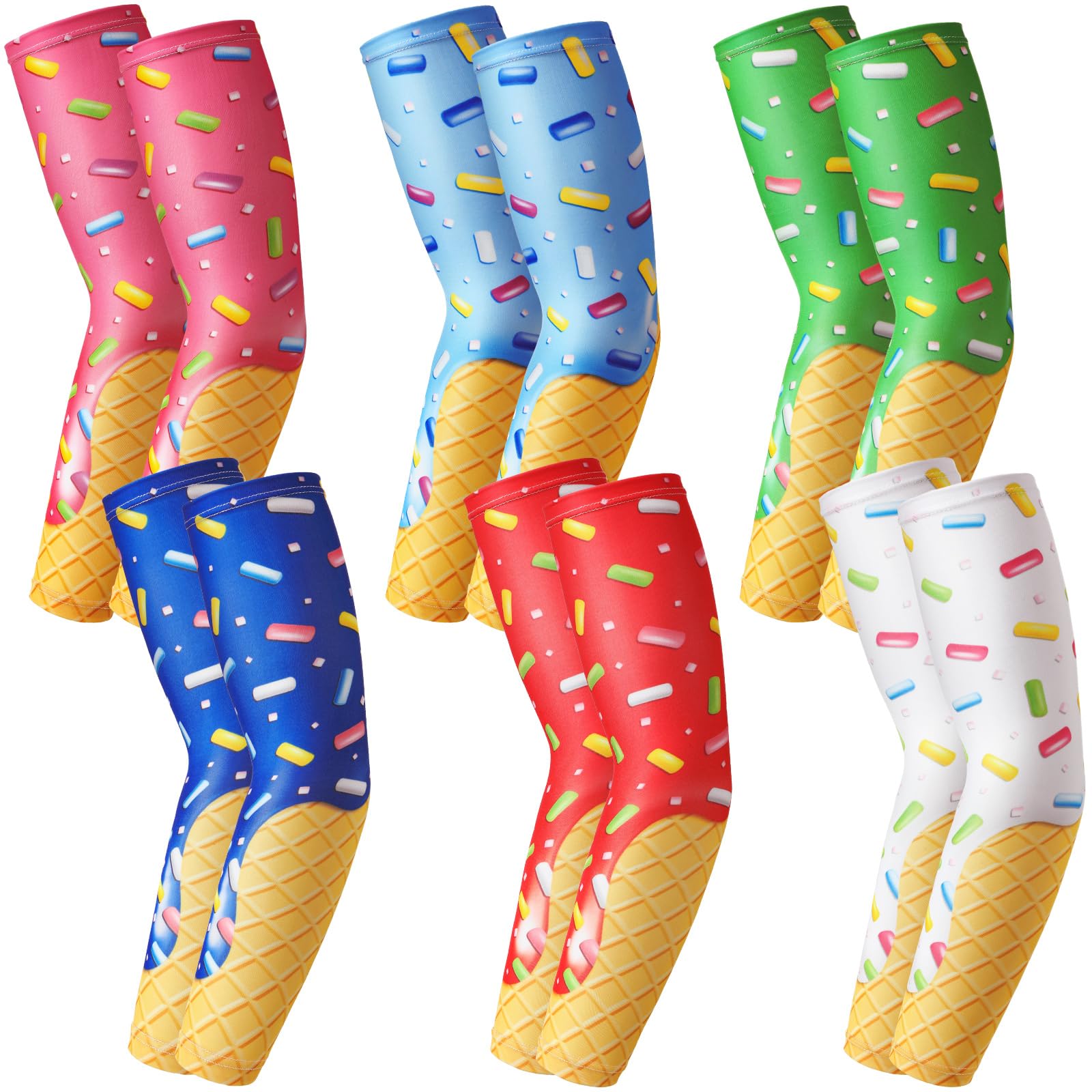 2 шт., вафельный торт, ледяной шелк, велосипедные нарукавники, чехол для мужчин и женщин, спорт на открытом воздухе, бег, УФ-защита от солнца, рукава для рыбалки и велоспорта