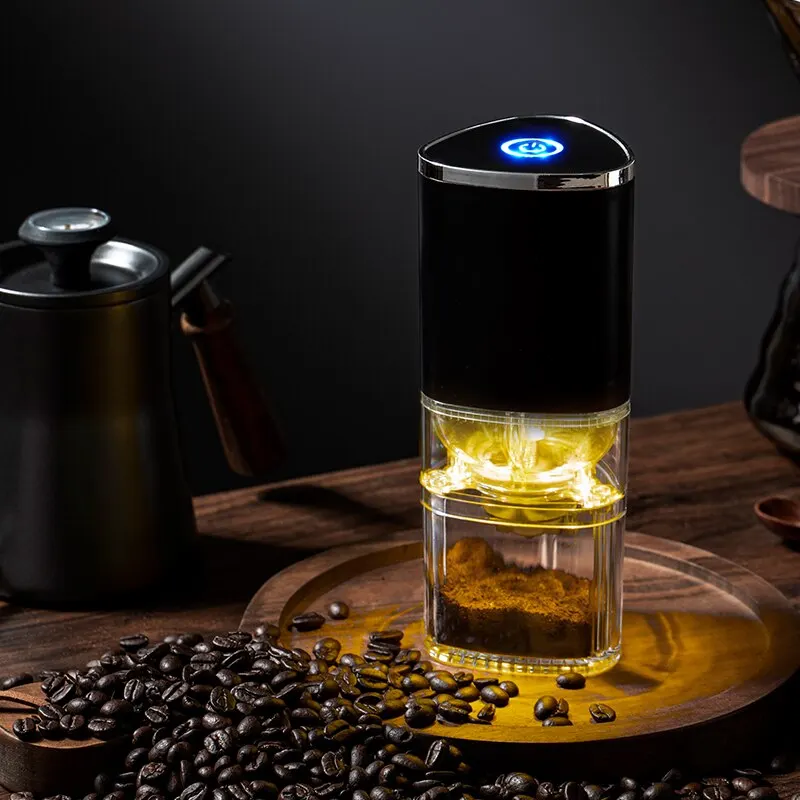 เครื่องบดกาแฟไฟฟ้าแบบพกพาเครื่องบดแบบชาร์จ USB แกนบดเมล็ดกาแฟในบ้าน