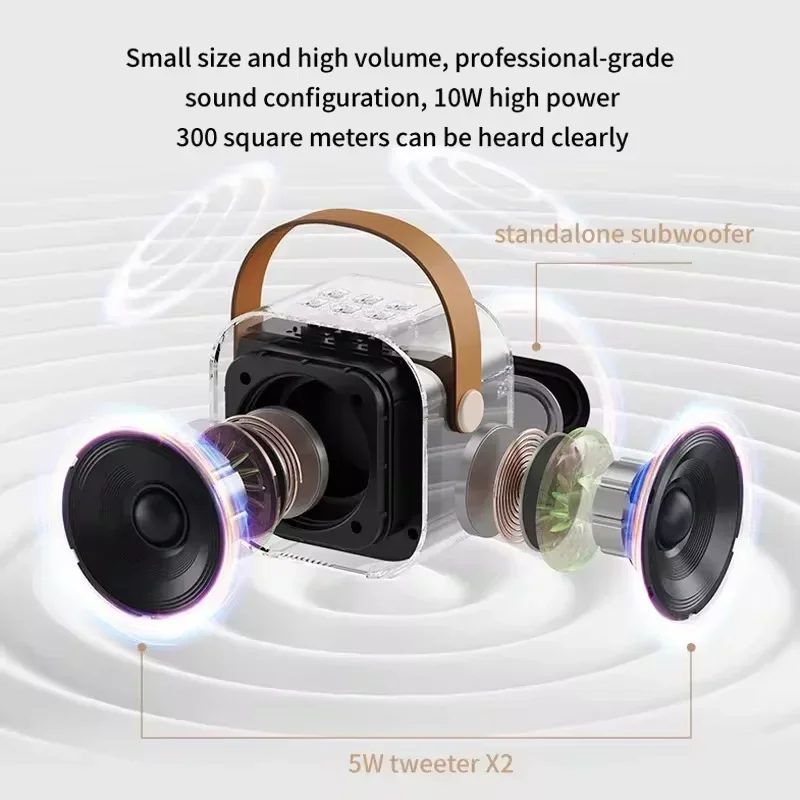 K12 Draadloze microfoon Karaoke Machine Bluetooth-luidspreker KTV HIFI Stereogeluid RGB Kleurrijke LED-verlichting voor buitenhuisfeest