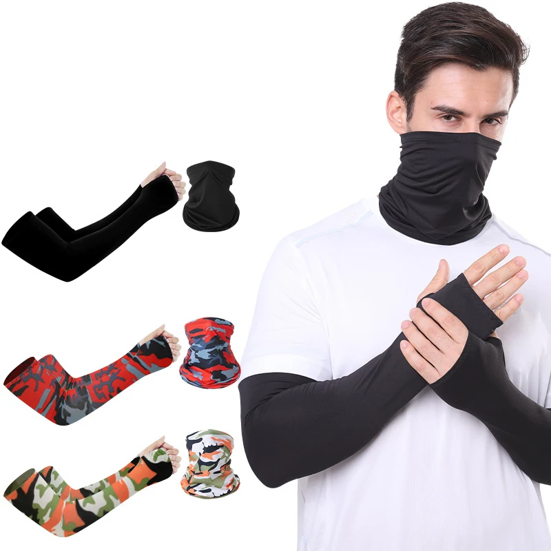 2-teiliges Set/Herren-Armmanschette und Gesichtsmaske, Bandana, Motorrad, Angeln, Socken, Sport, Sonnenschutz, Kombinationsset