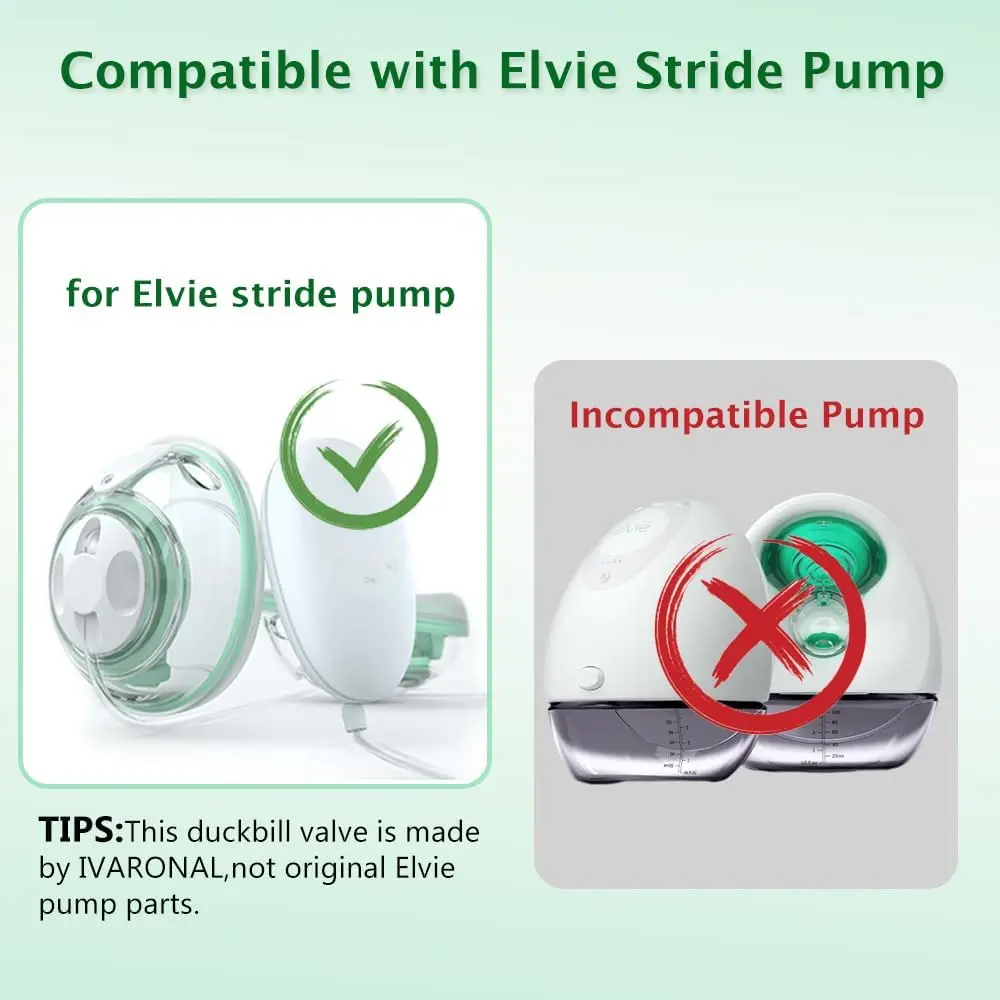 Válvulas de bico de pato e diafragma compatíveis com peças de reposição da bomba Elvie Stride, substituição para peças de diafragma das válvulas da bomba Elvie