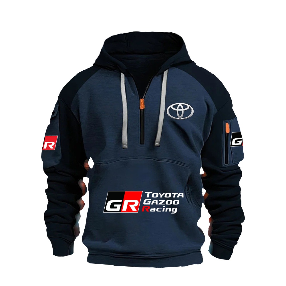 2025 Toyota Emblem Sweat à capuche de sport pour hommes, Toyota GR Racing Le Mans WRC Apparel de course pour passionnés de voitures
