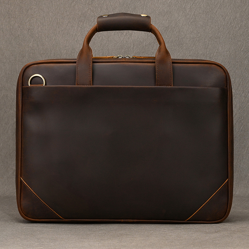 Bolsa de couro de negócios masculino commuter saco de couro homem maleta de couro bolsa de ombro moda retro a4 documento bolsa para portátil
