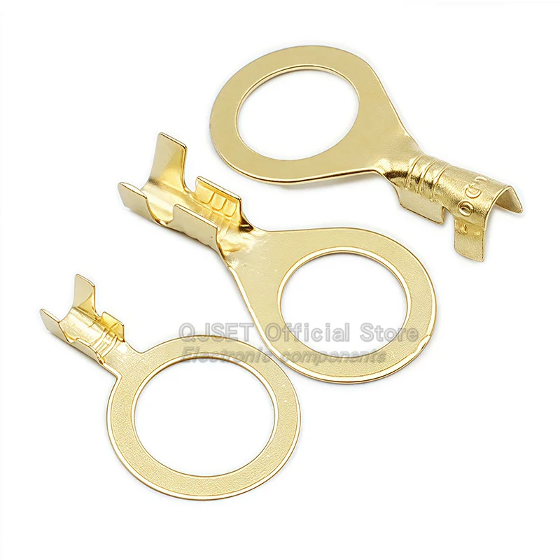 100PCS Circular Terminal Blocks DJ431 O-ring lugs Cold Pressed Connectors ทองแดง lugs Terminal Blocks เปิดปลายเปลือย 6.3 มม.