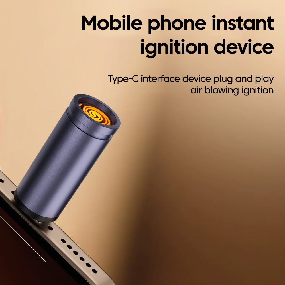 Typ C Mini-Zigarettenanzünder, winddichter Zigarettenanzünder, zum Blasen von Zigarettenanzünder-Adaptern für den Außenbereich, USB-C-Zigarettenanzünder