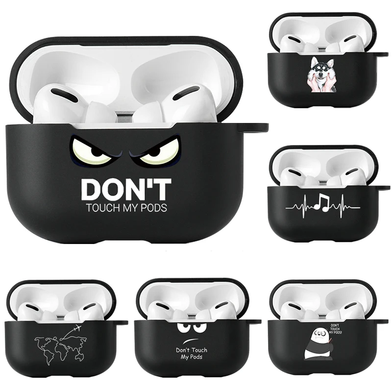 Funda para Apple Airpods Pro 2, fundas con eslogan, texto Simple, no Touch, Airpods Pro 2, 4, 3, silicona negra, funda para auriculares Air pod Pro2 Capas