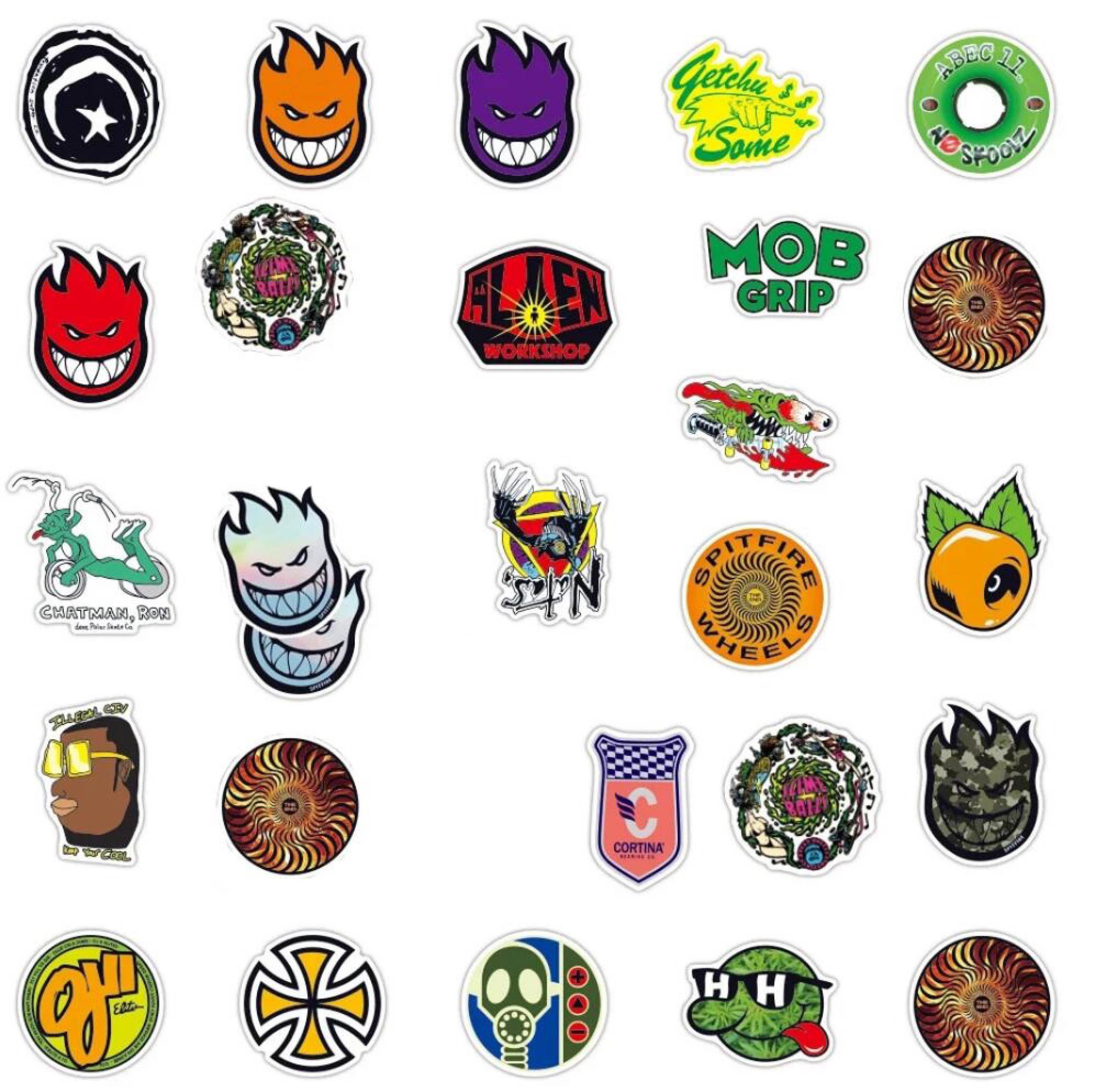 Pegatinas de moda para monopatín, calcomanía moderna para maleta, monopatín, portátil, equipaje, nevera, teléfono, coche, 10/30/50 piezas