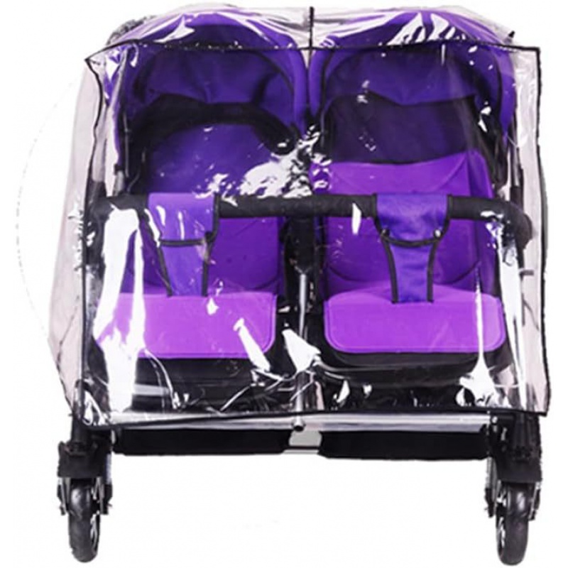Twin Baby Stroller Rain Cover Windshield Double Front and Rear Stroller Universal Rainproof Cozy Stroller Raincoat
