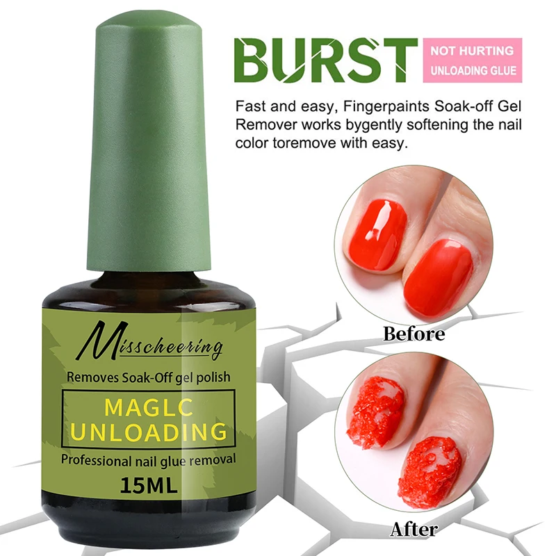 15 ml Nagellackentferner für Nägel in 3–5 Minuten. Entfernt leicht die halbpermanente Soak-Off-UV-Gel-Nagellack-Burst-Gel und Nagellacke