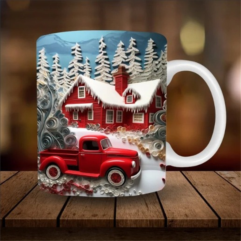 3D Christmas Ceramic Coffee Mark Cup Xmas Gift Tea Water Cup Hot New Cocoa