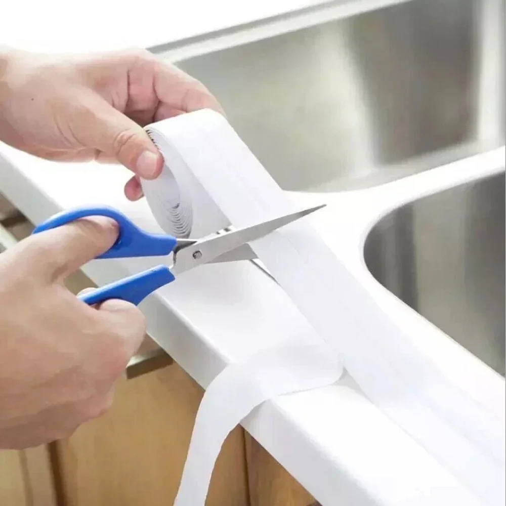 Pegatinas de pared impermeables para baño, cintas de sellado, tiras adhesivas de sellado de PVC, cinta para borde de fregadero, accesorios de baño y cocina, 1 ud.