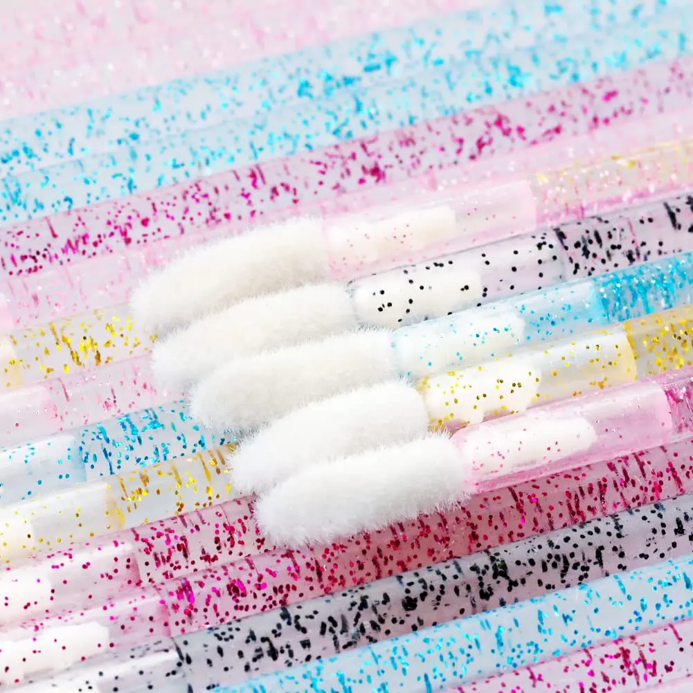 100PCS แปรงทาปากคริสตัล,แปรงทาปากแบบใช้แล้วทิ้งลิปกลอส Applicators ลิปสติก GLOSS Wands Applicator ชุดเครื่องมือแต่งหน้าที่สมบูรณ์แบบ