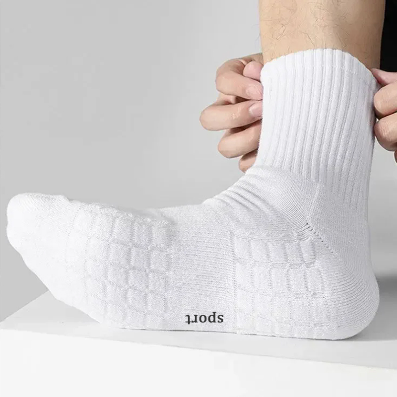 Schweißabsorbierende und atmungsaktive Sportsocken für Herren mit dickem Boden und unterem Kissen zum Laufen, professionelle Sport-Herrensocken