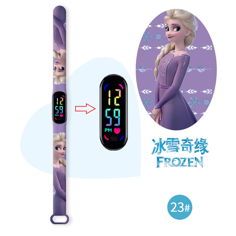 Disney congelado crianças relógios meninas pulseira de silicone luz colorida luminosa crianças relógio de quartzo à prova dwaterproof água reloj infanti