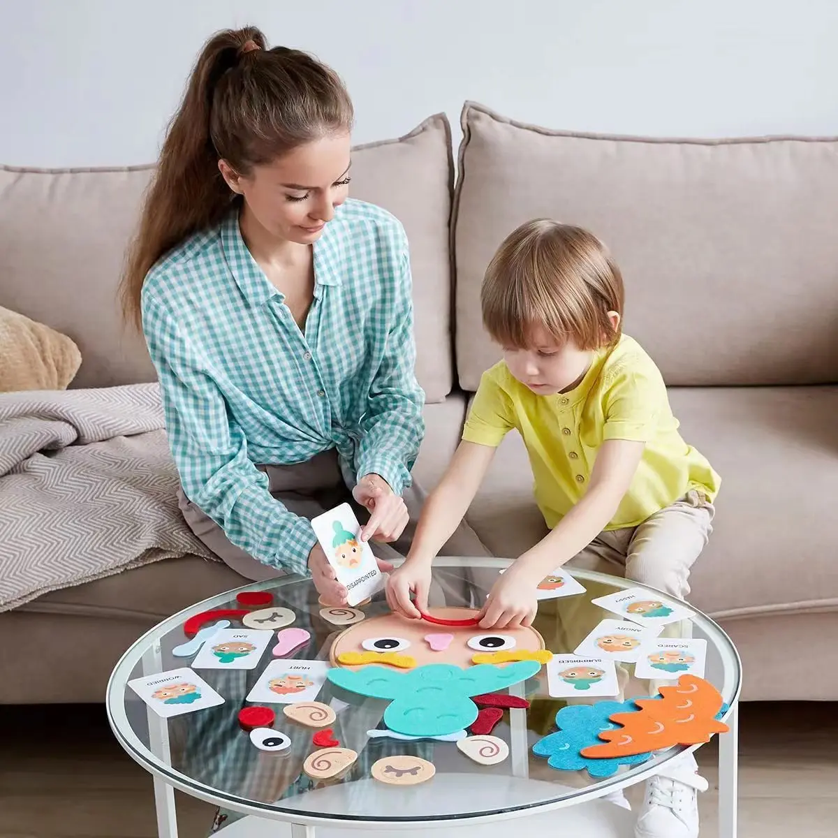 สติกเกอร์แสดงอารมณ์ DIY สำหรับเด็ก – เกมการเรียนรู้การแสดงออกทางอารมณ์สำหรับเด็กปฐมวัย, ของเล่นหน้าตานิยมแสดงอารมณ์