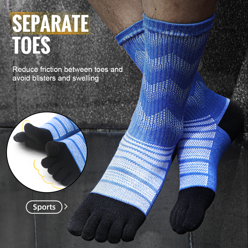 WRELS calcetines térmicos de lana merina para hombres que absorben la humedad espesar cálido esquí senderismo amortiguación compresión deportes calcetines del dedo del pie