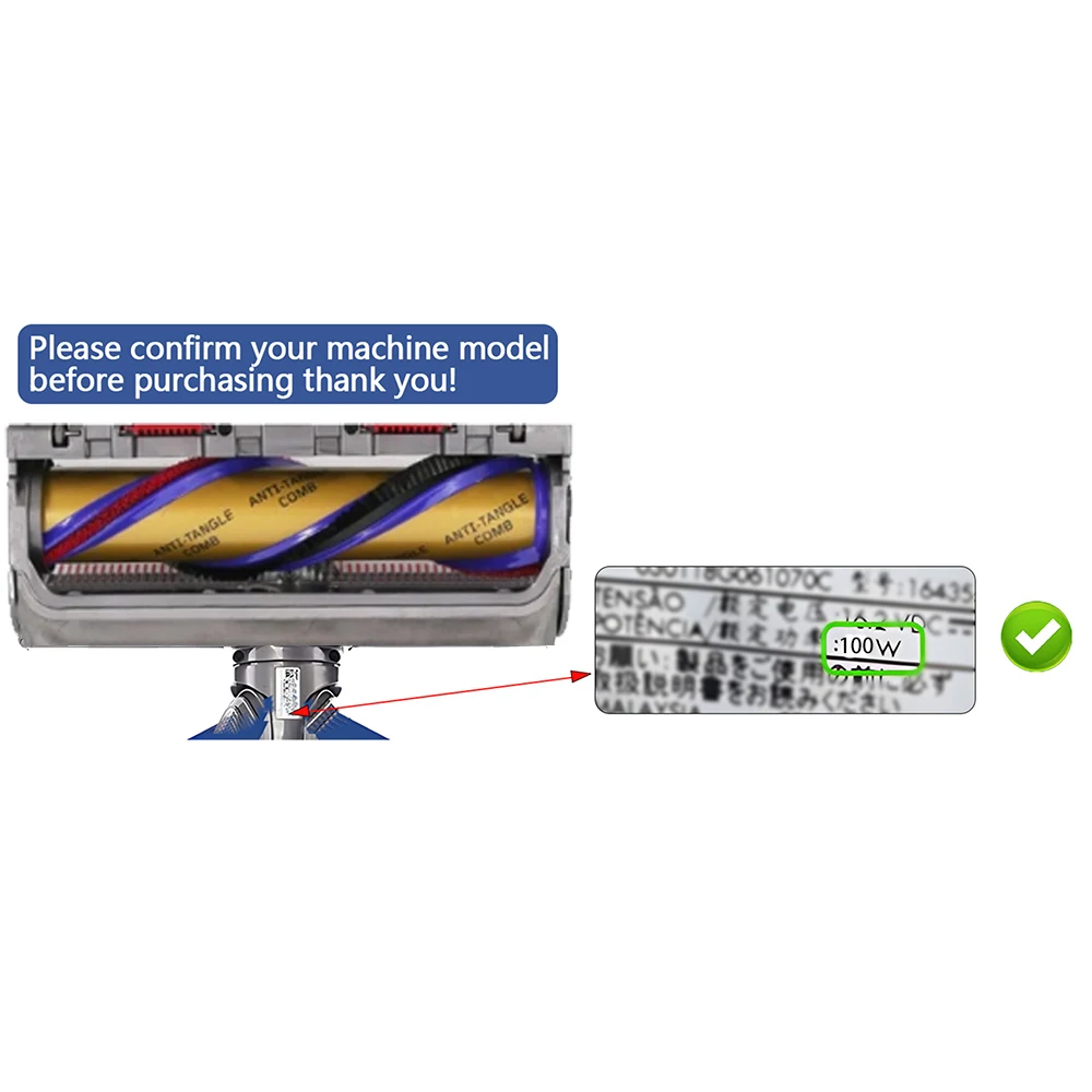 다이슨 V10 V11 V15 G5 진공 청소기, 100W 고토크 브러시 헤드 V-볼 휠 및 커넥터 교체 부품