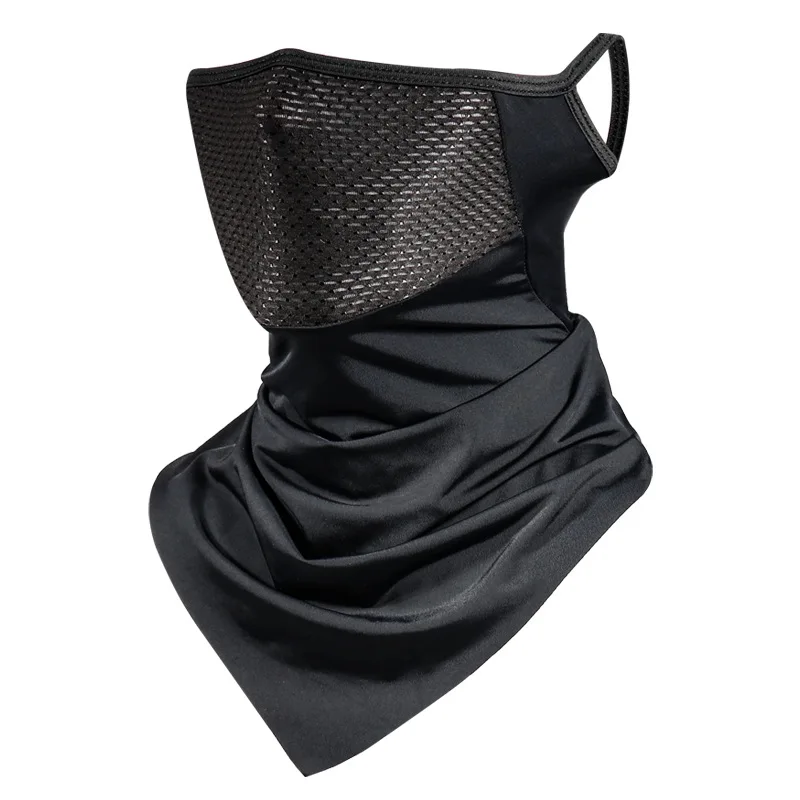 Máscara de verano para hombre, pañuelo de cara completa para bicicleta, Bandana de ciclismo, máscara de protección UV, bufanda transpirable de seda helada para colgar en la oreja al aire libre