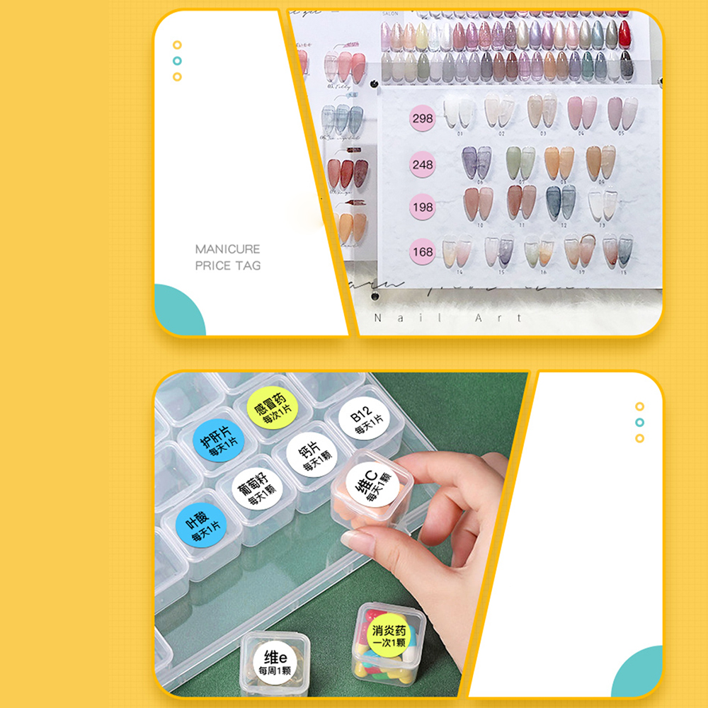 Mini-Etikettenpapier für Niimbot D110/D11/D101/H1S Drucker, weiß/farbig, selbstklebende Aufkleber, Index/Kabel/Schmucketiketten
