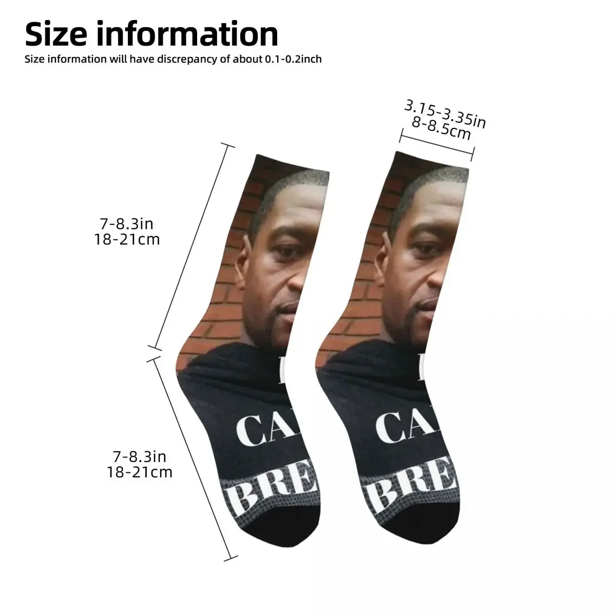 Calcetines de moda para hombre y mujer, medias transpirables con estampado de Crazy George Floyd I Can't Breathe, primavera, verano, Otoño e Invierno