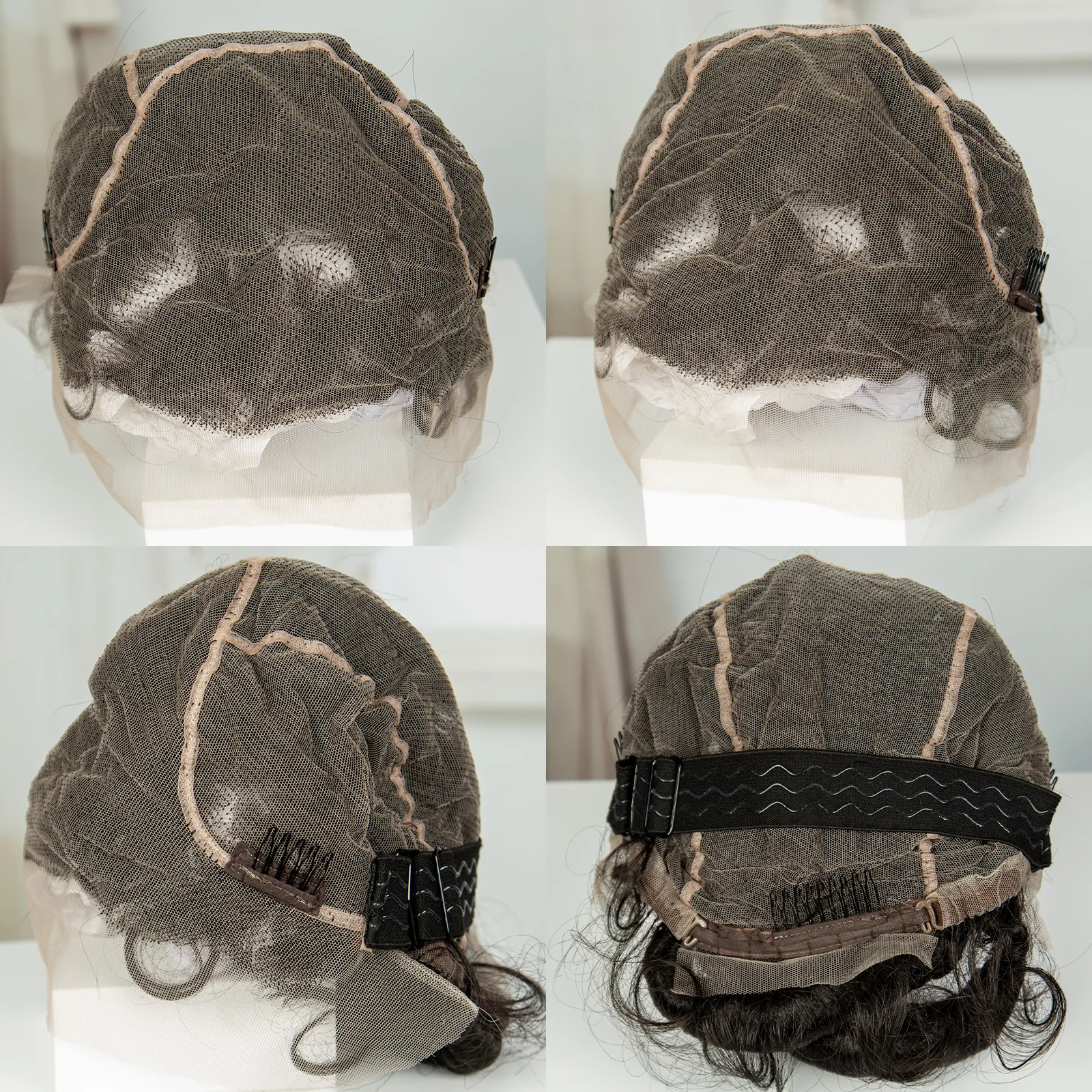 Perucas trançadas sintéticas transparentes com renda completa, caixa sem nós, perucas trançadas naturais bantu com cabelo de bebê para mulheres negras