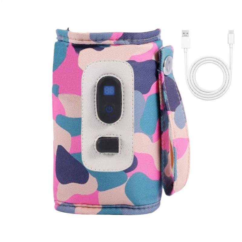 Portable Milk Warmer Bottle Insulation Cover Rapid Heating Milk Drink Heat Keeper With Temperature Display For Travel Camping