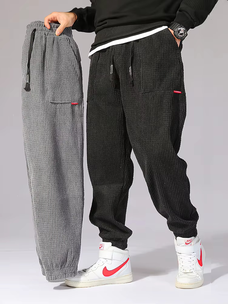 Baggy Cord Jogginghose Männer Einfarbig Casual Herbst Winter Tech Fleece Sport Lose Jogger Harem Hosen Männliche Lange Hosen