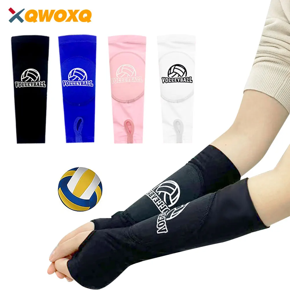 1 par de mangas acolchadas de voleibol para golpear el antebrazo, mangas para brazos y soporte para muñeca con almohadilla de protección para niña, niño, adulto