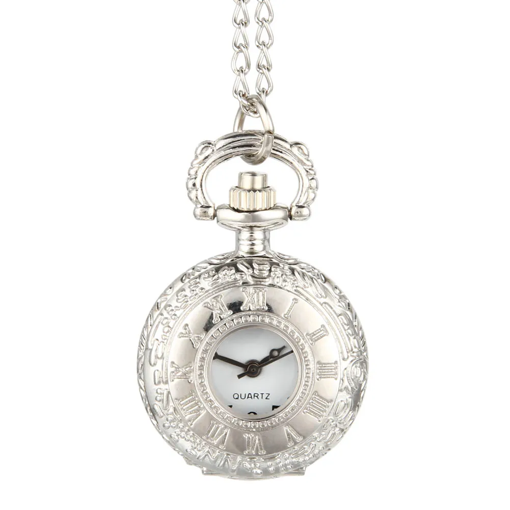 Fashion Vintage  Alloy  Number Dual Time Display Clock Necklace Chain Watches Birthday Gifts