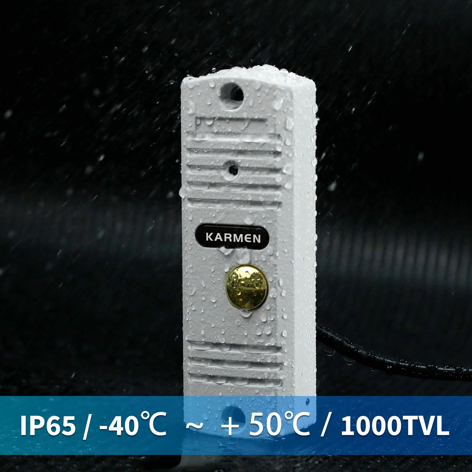 KARMEN – visiophone filaire avec système d'interphone, sonnette métallique d'extérieur, étanche, résistante au froid, Vision nocturne pour la sécurité