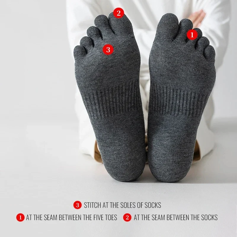 6 pares de calcetines cortos de cinco dedos de algodón puro para hombre, calcetines de barco de malla transpirable antibacterianos absorbentes para el sudor, calcetines deportivos para correr