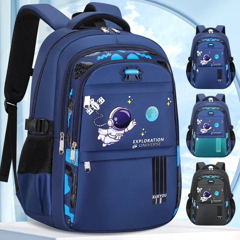 Criança mochila 2-16year crianças sacos de escola para meninos astronauta mochila escolar à prova dwaterproof água primária menino saco de livro infantil