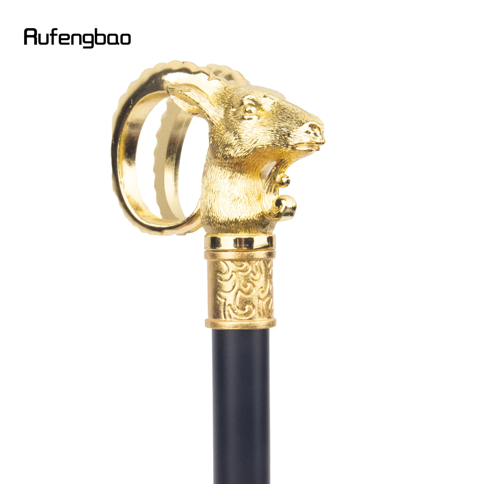 Goldene Ziege Schaf Tier Single Joint Gehstock mit versteckten Platte Selbstverteidigung Mode Rohr Cosplay Crosier Stick 91cm