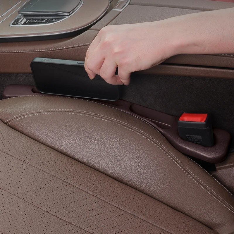 Organisateur de remplissage d'espace de siège de voiture, 2 pièces, bande de bouchon d'espace de siège de voiture étanche en Pu avec 2 rainures, rangement d'espace de siège, accessoire intérieur automobile