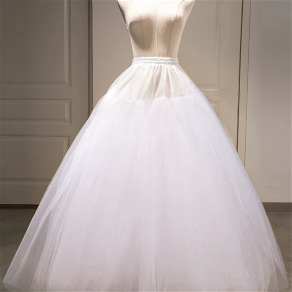 Anágua de tule de 4/6/8 camadas, acessórios de casamento, chemise sem aros para vestido de casamento linha, saia larga e inchada