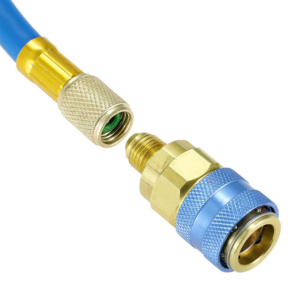 R134A Lage Hoge Auto Snelkoppeling Connector Messing Adapters Auto Airconditioning Koelmiddel Verstelbare AC Manometer