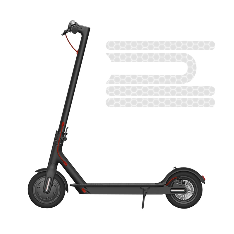 Xiaomi M365/Pro電動スクーター用反射ステッカー,PVC反射板,ボディの視認性を向上,自転車アクセサリー,4個