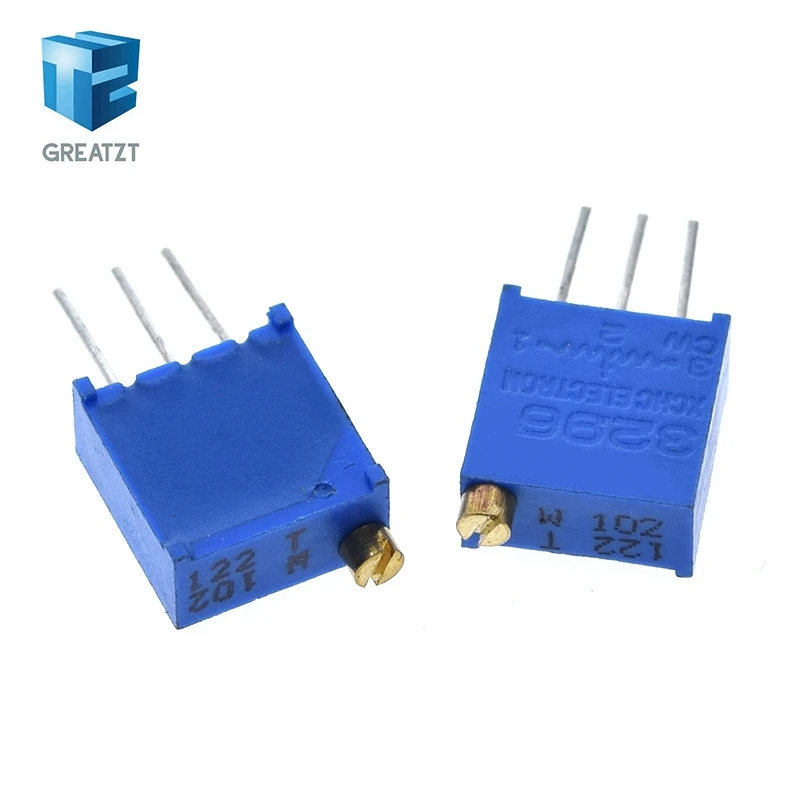 GREATZT 10 шт. 3296 Вт 1k 2k 5k 10k 20k 50k 100k 200k 500k 1M 1ohm триммер триммер тип потенциометра для Arduino