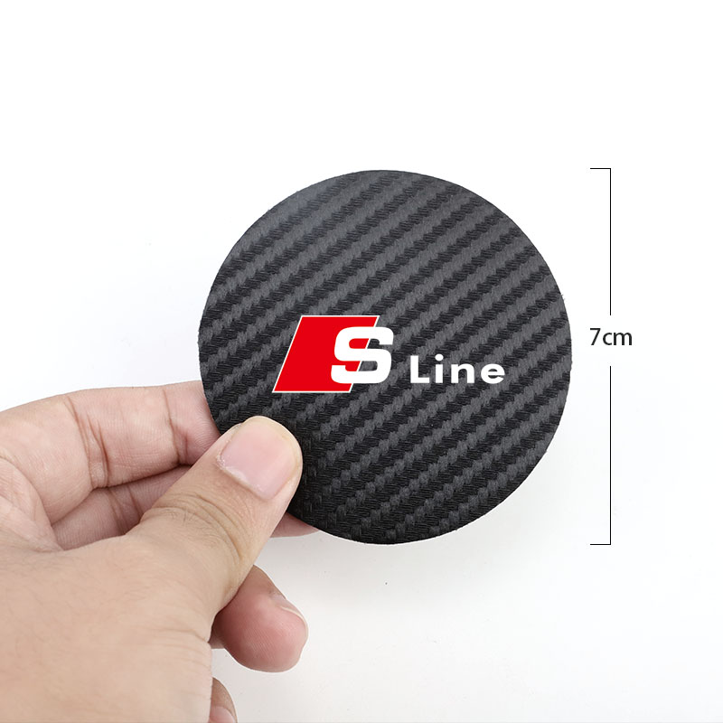 Posavasos de cuero de 2 piezas, cojín antiruido para taza de agua para Audi Sline A3, A1, A4, A6, B8, A5, B7, C7, A8, B9, B6, C6, Q2, Q3, Q5, Q7, Q8, TT, S3
