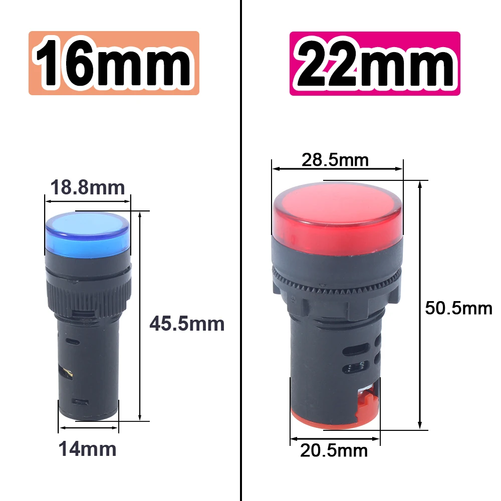LED Chỉ Số Kim Loại ánh sáng Phẳng 12mm Tín Hiệu không thấm nước đèn ÁNH SÁNG 3 V 6 V 12 V 24 V 220 V vít kết nối màu đỏ màu vàng màu xanh 12ZSD. PY. L