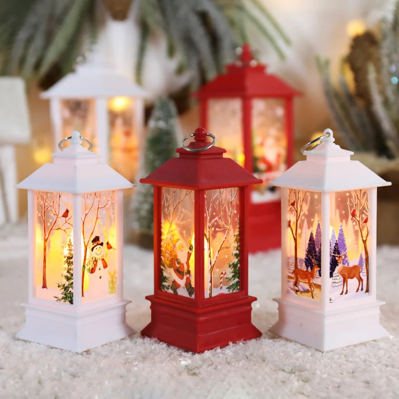 Luces LED de noche, lámpara de aceite portátil Vintage con batería, linternas colgantes para el hogar, regalo de Año Nuevo para niños, decoración para fiesta de Navidad