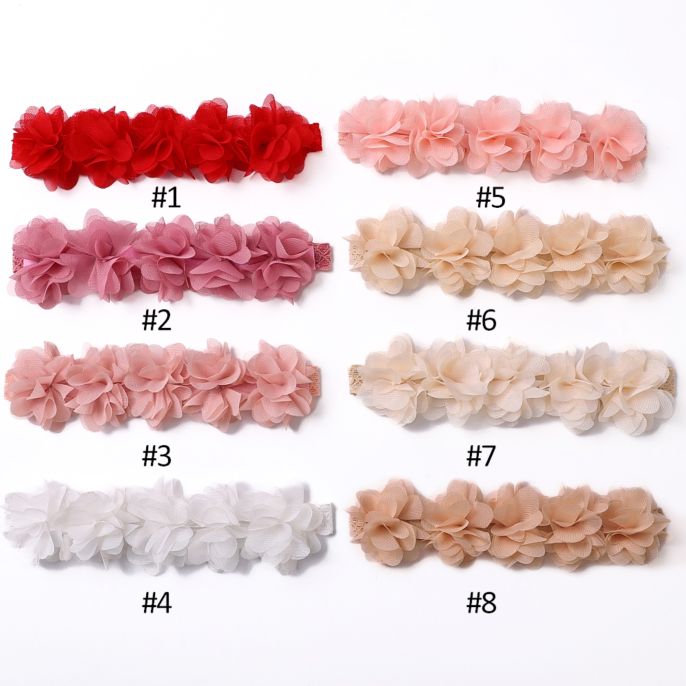 Diadema de flores para niñas, bonita diadema de flores, suave y elástica, gorros para niños recién nacidos, diadema para niños pequeños, accesorios para bebés