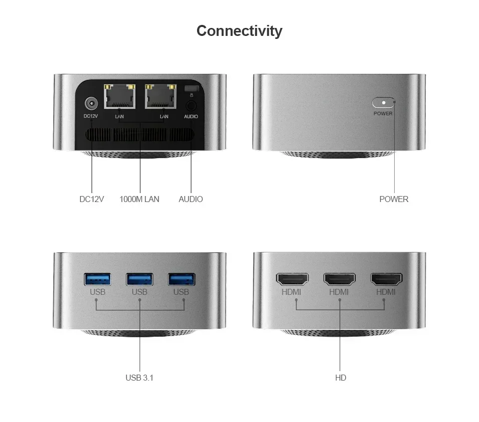 Chatreey T8 Pro Mini PC Intel Celeron N100 12G RAM Windows 11 Computer Dual LAN Tre HD Firewall Server wifi 5
