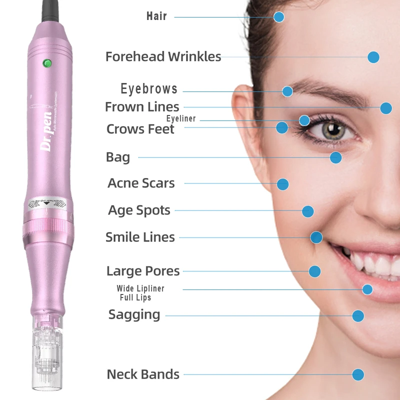 ปากกาแต้มสิว dr.pen M7เข็มขนาดเล็กแบบไร้สาย/แบบมีสาย Mesotherapy MTS อุปกรณ์สัก PMU ไฟฟ้า Derma-M7ดูแลผิว