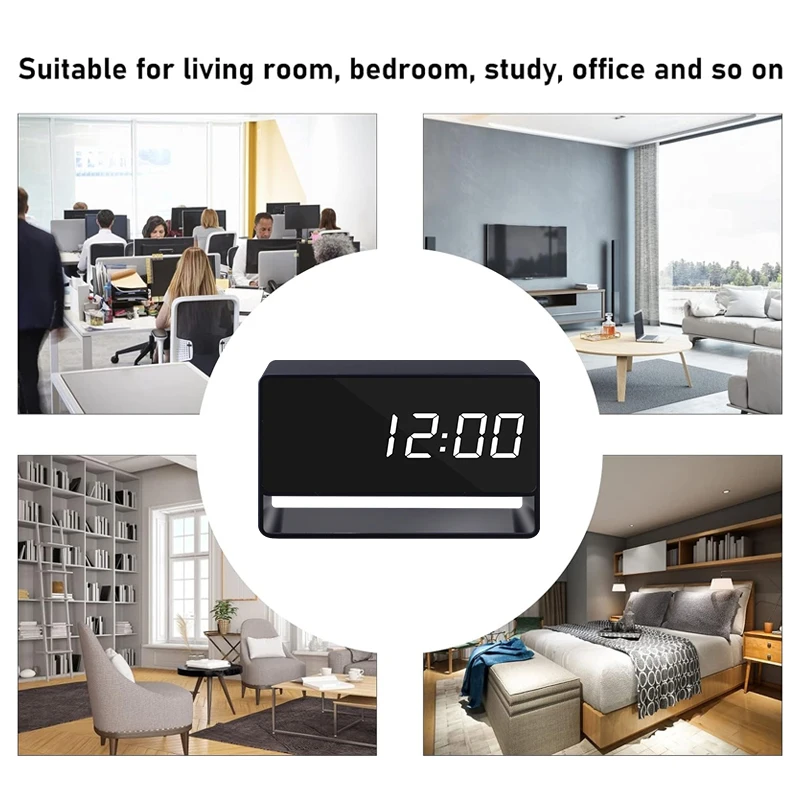 1080P Mini Clock Camera Remote Viewing With Night Vision and Motion Detection 140° Wide Angle Photo Video Recorder For Household