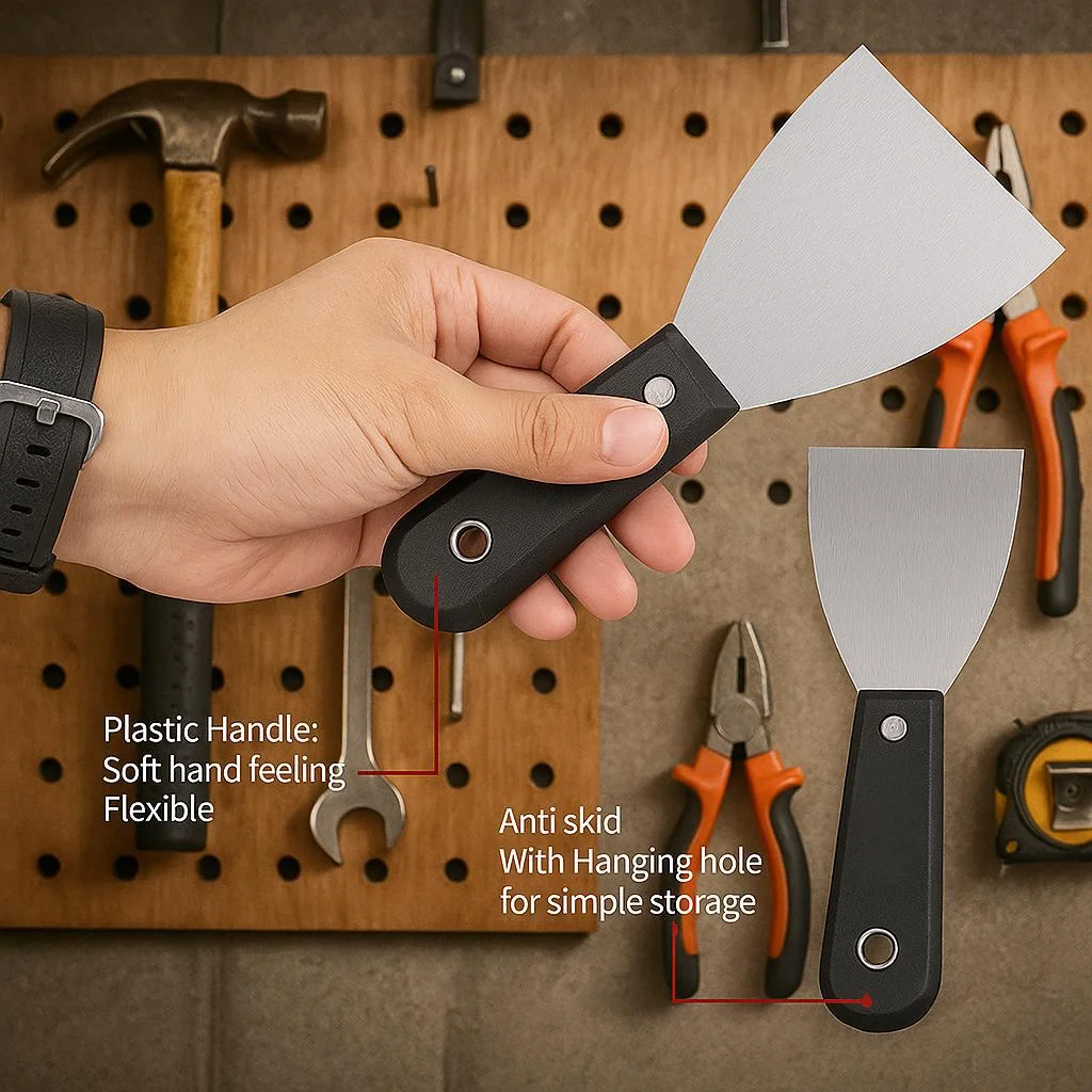 7-teiliges Spachtel-Set aus Edelstahl, flexibles Trockenbau-Schaber-Werkzeugset für die Wandreparatur, Malwerkzeuge, weicher Griff