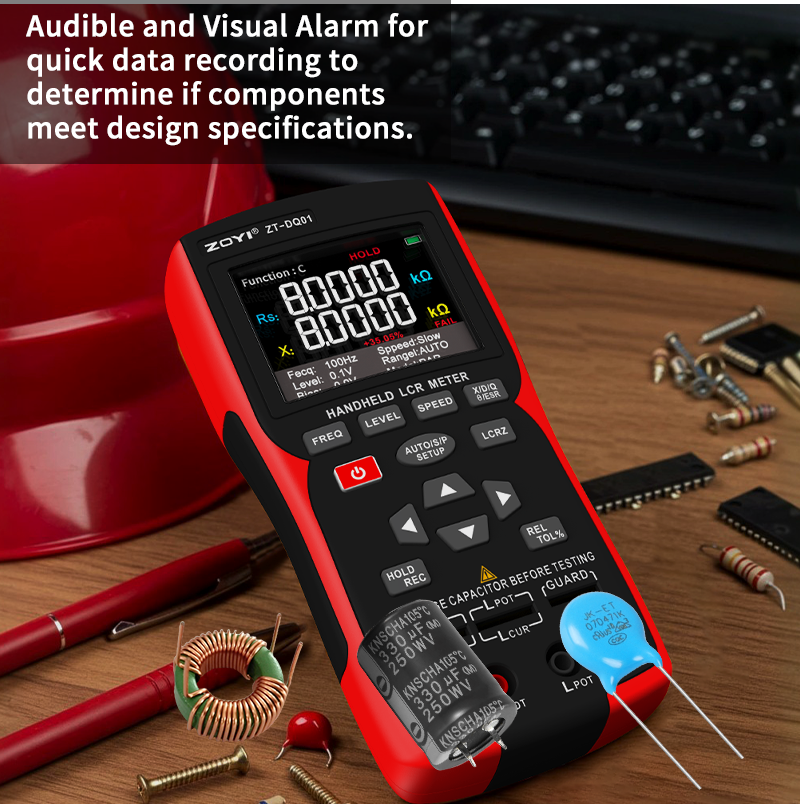 ZOYI-probador LCR de puente Digital de alta precisión, medición de componentes electrónicos de inductancia de capacitancia de resistencia de 99999 recuentos