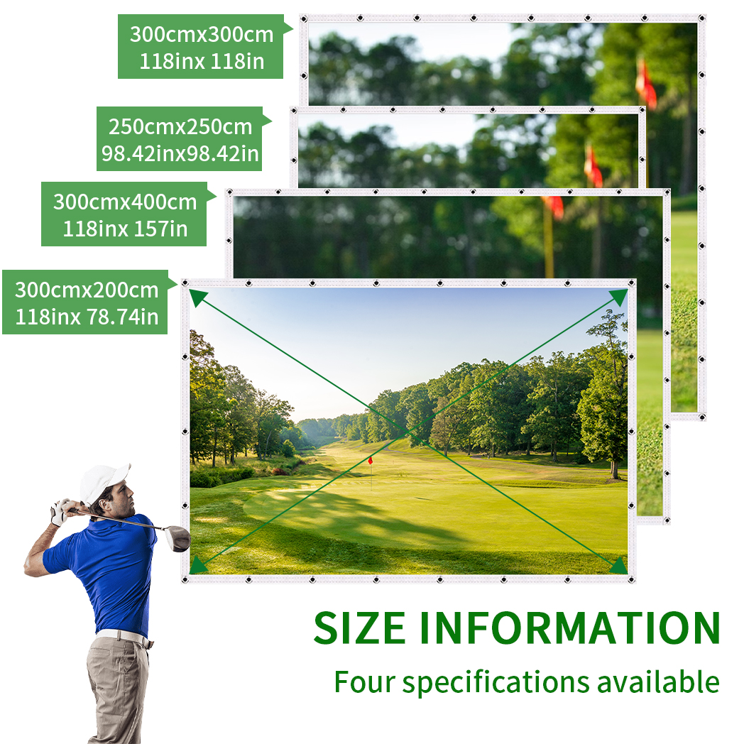 Schermo per pratica di golf in poliestere HD da 1 pezzo: impatto silenzioso, resistente all'usura, antistruccio, allenamento per interni/esterni, opzioni multi-dimensioni