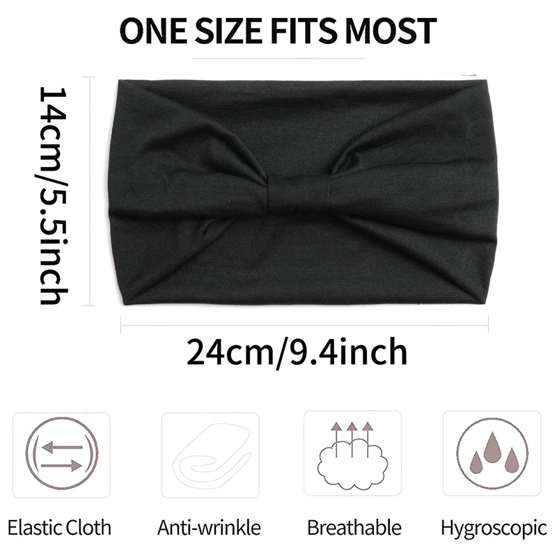 Novo boho cor sólida larga headbands vintage nó elástico turbante headwrap para mulheres meninas algodão macio bandana acessórios de cabelo